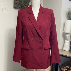Express Women's Rich Red Double-Breasted Blazer